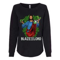 Funny Blaze The Lord High Stoned Jesus 420 Weed Lovers Gift Womens California Wash Sweatshirt