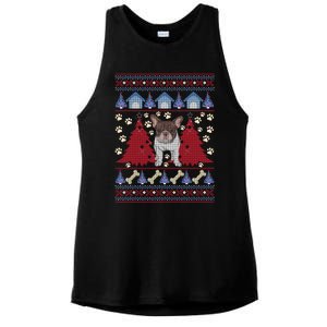 French Bulldog Ugly Christmas Holiday Dog Lover Xmas Gift Funny Gift Ladies PosiCharge Tri-Blend Wicking Tank