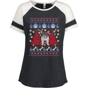 French Bulldog Ugly Christmas Holiday Dog Lover Xmas Gift Funny Gift Enza Ladies Jersey Colorblock Tee