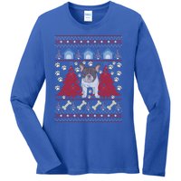 French Bulldog Ugly Christmas Holiday Dog Lover Xmas Gift Funny Gift Ladies Long Sleeve Shirt