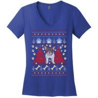 French Bulldog Ugly Christmas Holiday Dog Lover Xmas Gift Funny Gift Women's V-Neck T-Shirt