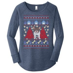 French Bulldog Ugly Christmas Holiday Dog Lover Xmas Gift Funny Gift Women's Perfect Tri Tunic Long Sleeve Shirt