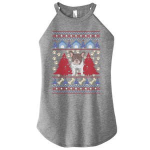 French Bulldog Ugly Christmas Holiday Dog Lover Xmas Gift Funny Gift Women's Perfect Tri Rocker Tank