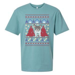 French Bulldog Ugly Christmas Holiday Dog Lover Xmas Gift Funny Gift Sueded Cloud Jersey T-Shirt