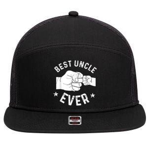 Funny Best Uncle Ever Fistbump 7 Panel Mesh Trucker Snapback Hat