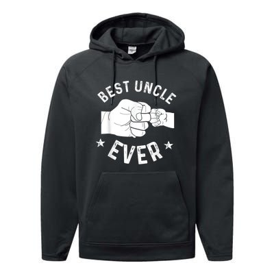 Funny Best Uncle Ever Fistbump Performance Fleece Hoodie