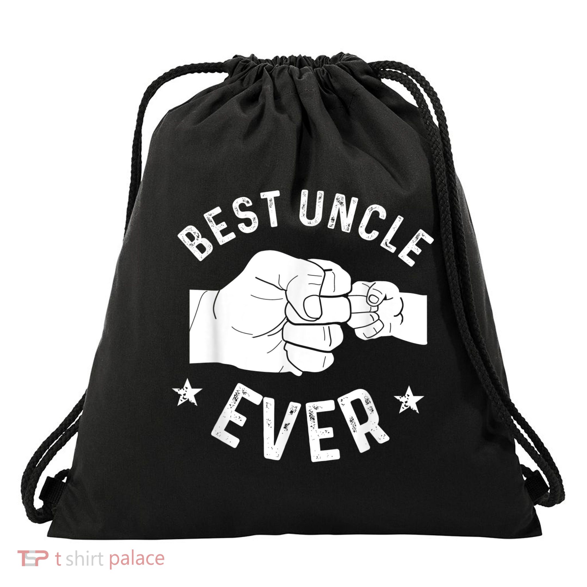 Funny Best Uncle Ever Fistbump Drawstring Bag