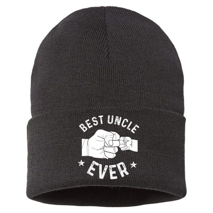 Funny Best Uncle Ever Fistbump Sustainable Knit Beanie