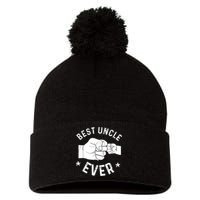 Funny Best Uncle Ever Fistbump Pom Pom 12in Knit Beanie