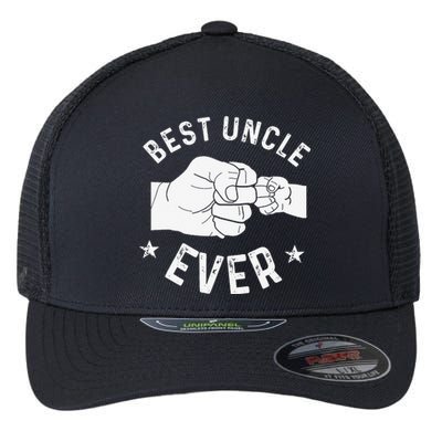 Funny Best Uncle Ever Fistbump Flexfit Unipanel Trucker Cap