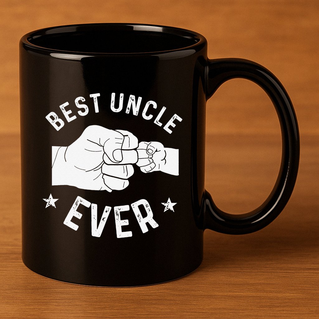 Funny Best Uncle Ever Fistbump 11oz C Handle Ceramic Mug