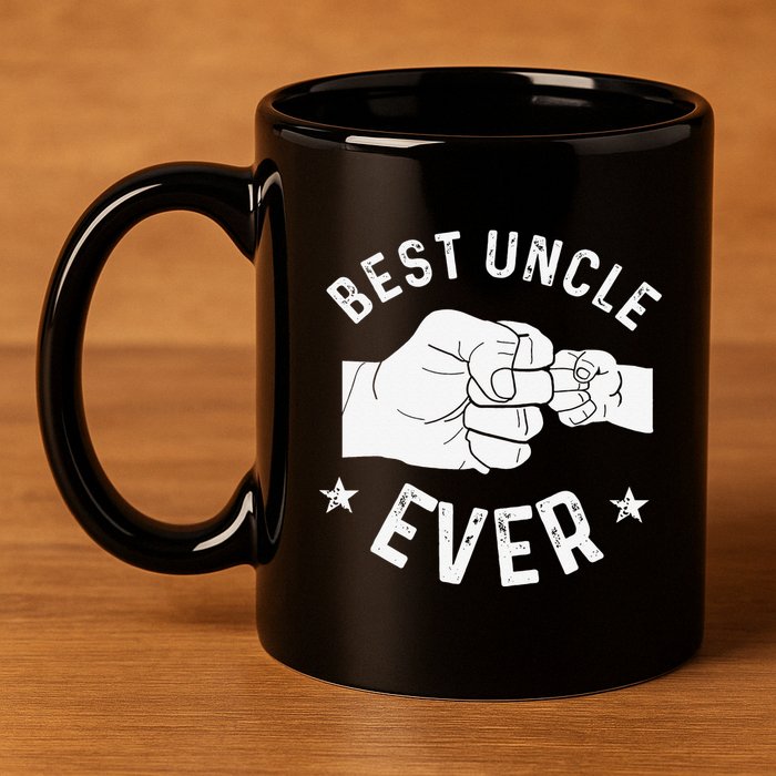 Funny Best Uncle Ever Fistbump 11oz C Handle Ceramic Mug