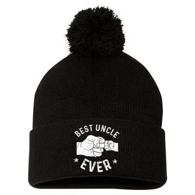 Funny Best Uncle Ever Fistbump Pom Pom 12in Knit Beanie