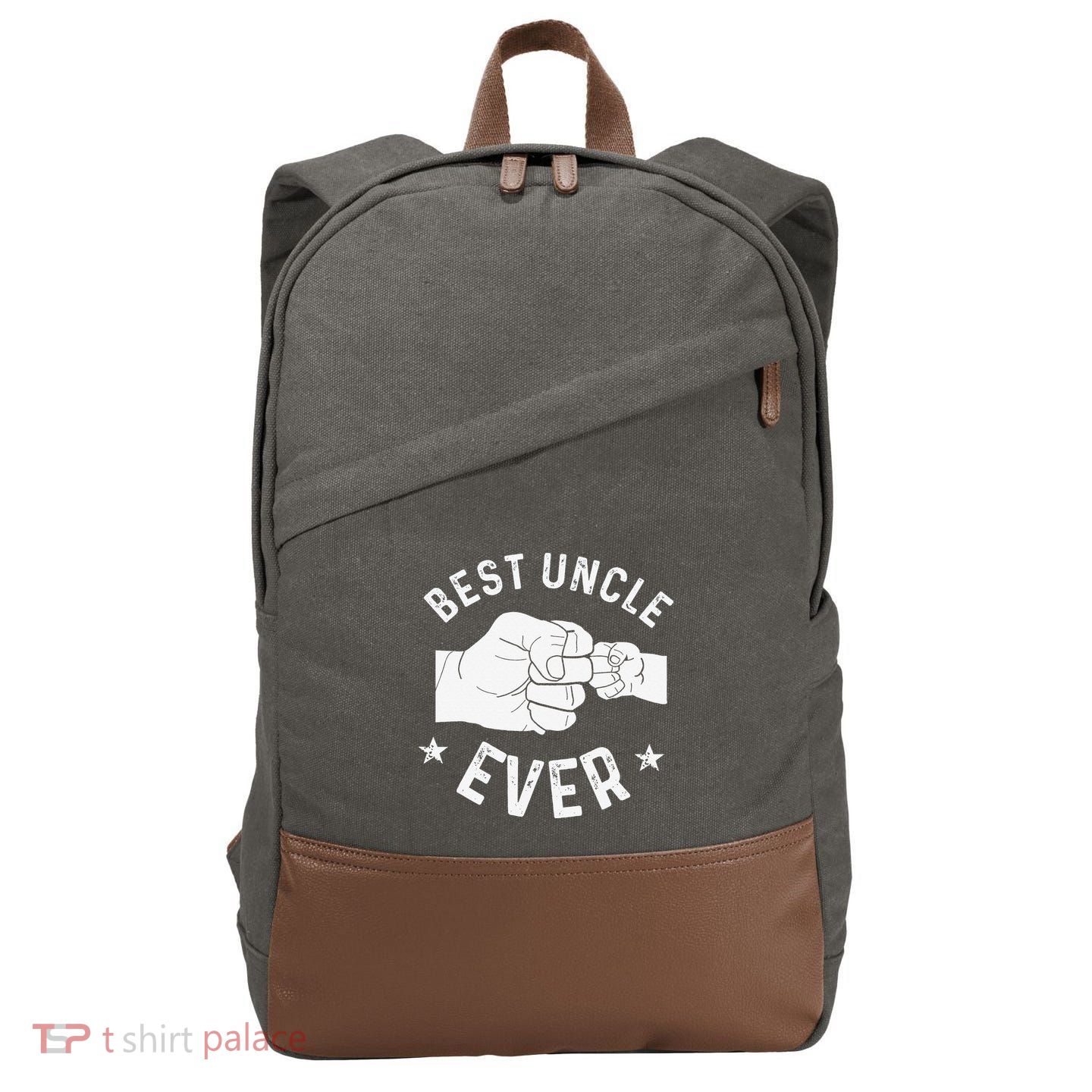 Funny Best Uncle Ever Fistbump Cotton Canvas Backpack