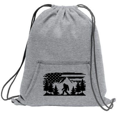 Funny Bigfoot USA Flag Sasquatch Women Gift Sweatshirt Cinch Pack Bag