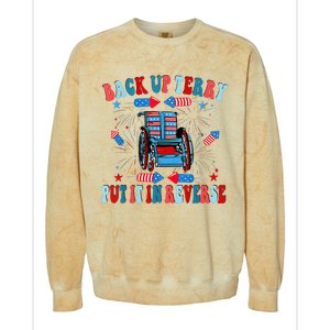 Funny Back Up Terry Put It In Reverse Firework 4th Of July Colorblast Crewneck Sweatshirt