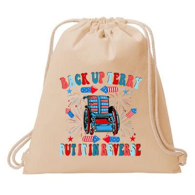 Funny Back Up Terry Put It In Reverse Firework 4th Of July Drawstring Bag