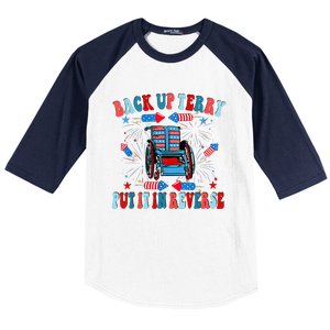 Funny Back Up Terry Put It In Reverse Firework 4th Of July Baseball Sleeve Shirt