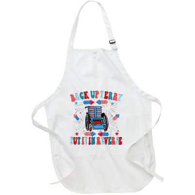 Funny Back Up Terry Put It In Reverse Firework 4th Of July Full-Length Apron With Pockets