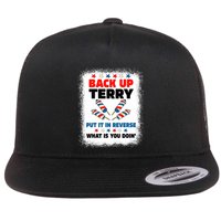 Fireworks Back Up Terry Put It In Reverse July 4th Bleached Flat Bill Trucker Hat