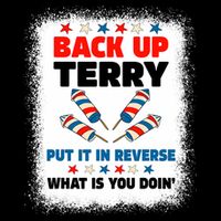 Fireworks Back Up Terry Put It In Reverse July 4th Bleached Flat Bill Trucker Hat