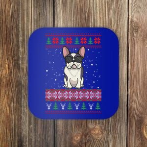 French Bulldog Ugly Christmas Sweater Cool Gift Coaster