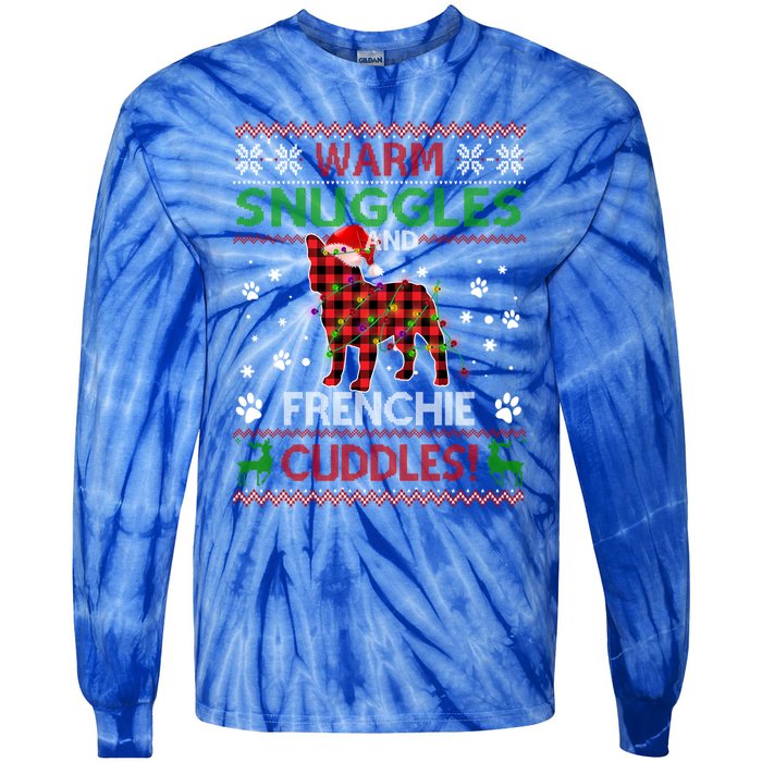 French Bulldog Ugly Christmas Sweater Xmas Pajama Dog Lover Gift Tie-Dye Long Sleeve Shirt