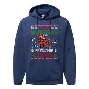 French Bulldog Ugly Christmas Sweater Xmas Pajama Dog Lover Gift Performance Fleece Hoodie