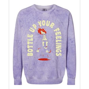 Funny Bottle Up Your Feelings Colorblast Crewneck Sweatshirt