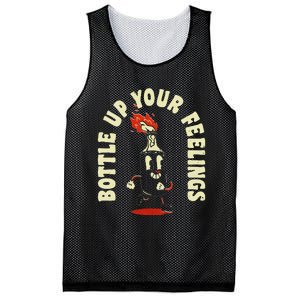 Funny Bottle Up Your Feelings Mesh Reversible Basketball Jersey Tank