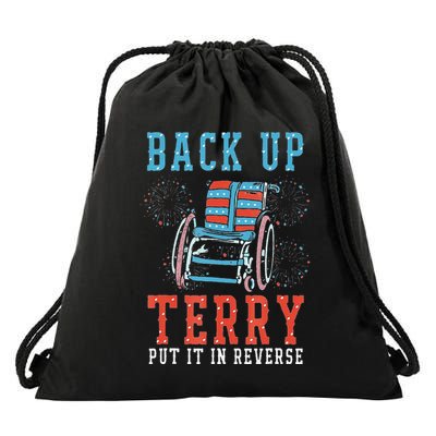 Funny Back Up Terry Put It In Reverse Firework 4th Of July Gift Drawstring Bag