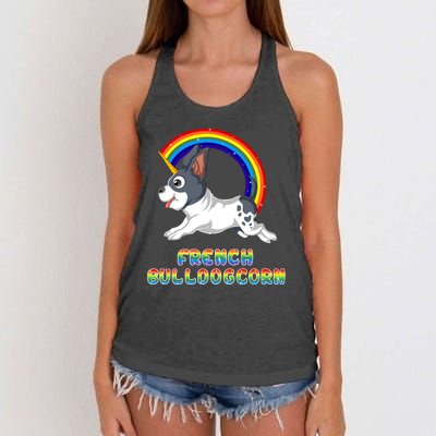 French Bulldog Unicorn Women's Knotted Racerback Tank