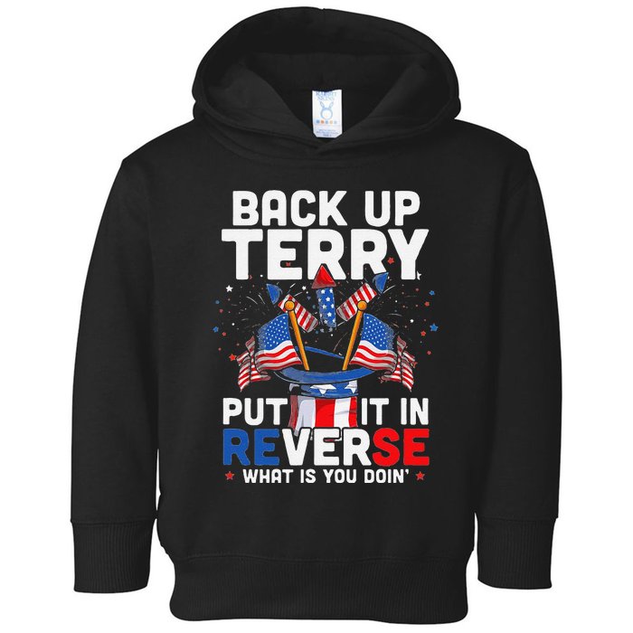 Funny Back Up Terry Put It In Reverse Funny July 4th Firework Gift Toddler Hoodie