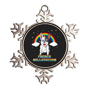 French Bulldog Unicorn Metallic Star Ornament