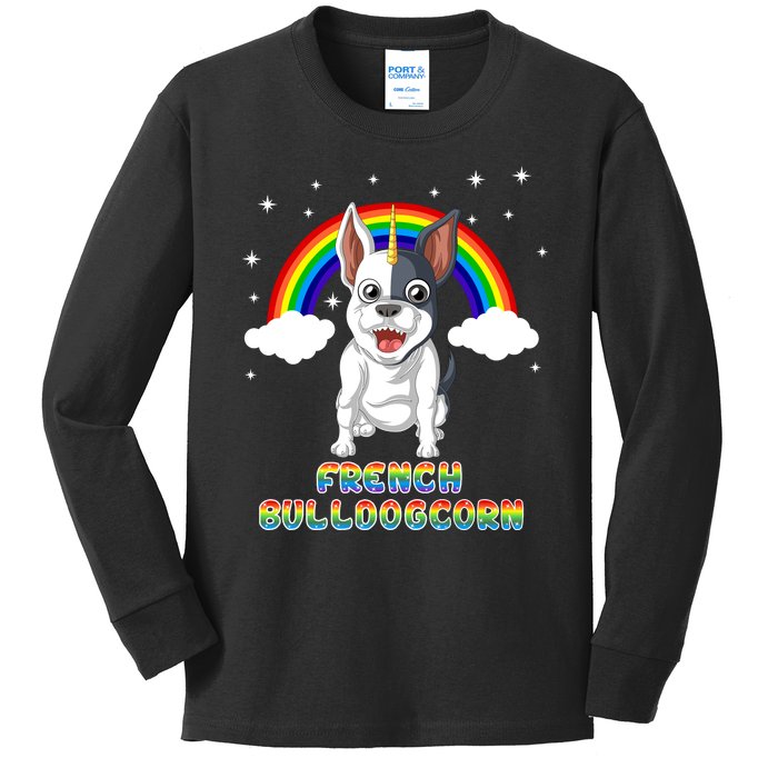 French Bulldog Unicorn Kids Long Sleeve Shirt