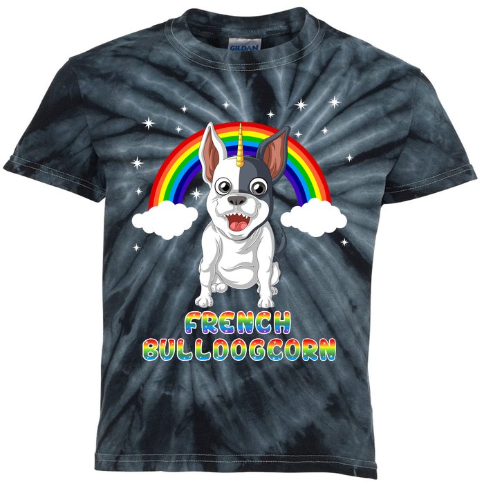 French Bulldog Unicorn Kids Tie-Dye T-Shirt