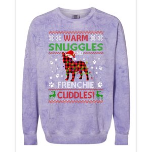 French Bulldog Ugly Christmas Sweater Xmas Pajama Dog Lover Gift Colorblast Crewneck Sweatshirt