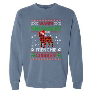 French Bulldog Ugly Christmas Sweater Xmas Pajama Dog Lover Gift Garment-Dyed Sweatshirt