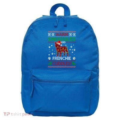 French Bulldog Ugly Christmas Sweater Xmas Pajama Dog Lover Gift 16 in Basic Backpack