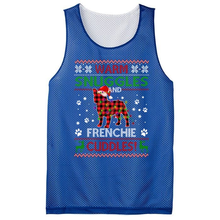 French Bulldog Ugly Christmas Sweater Xmas Pajama Dog Lover Gift Mesh Reversible Basketball Jersey Tank