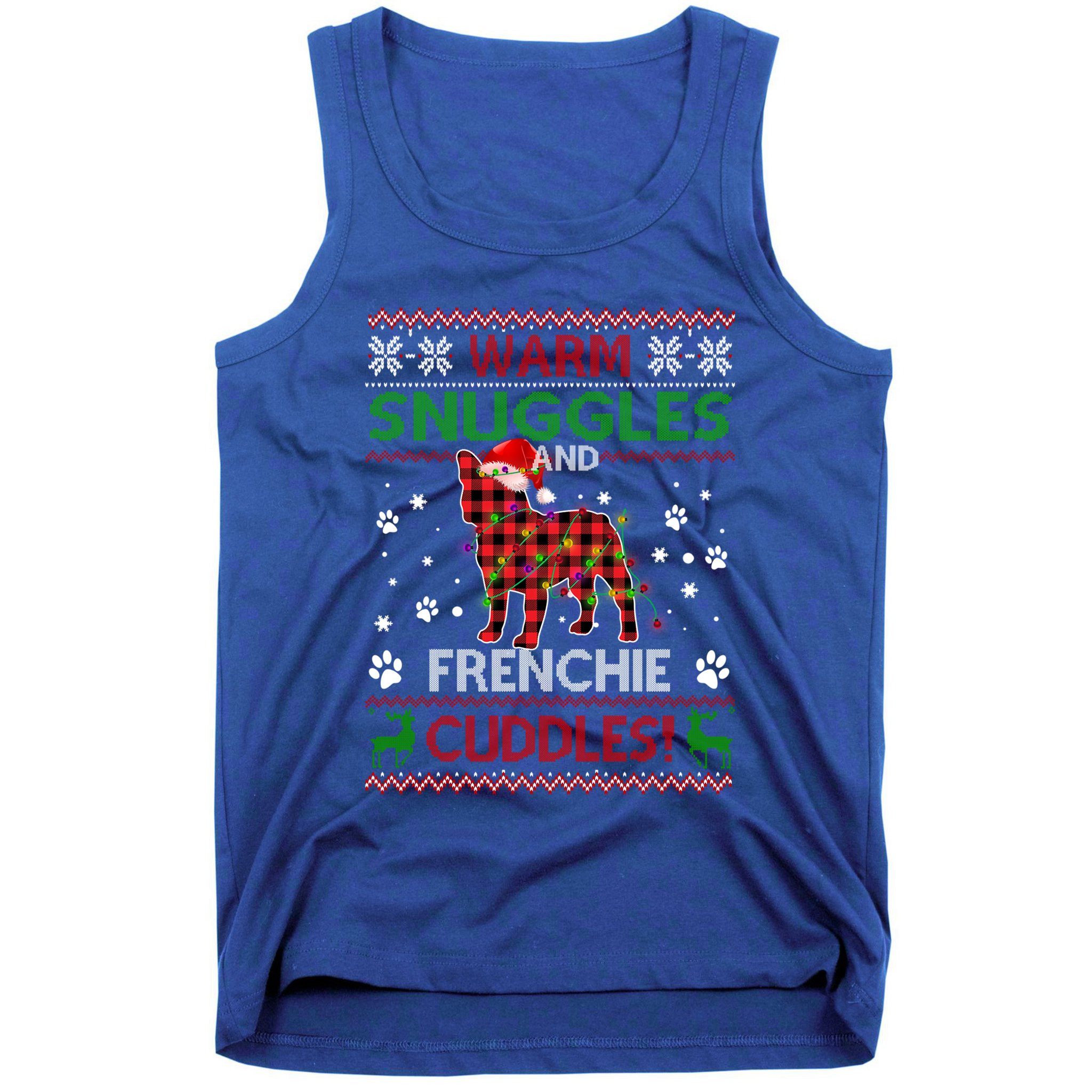 French Bulldog Ugly Christmas Sweater Xmas Pajama Dog Lover Gift Tank Top