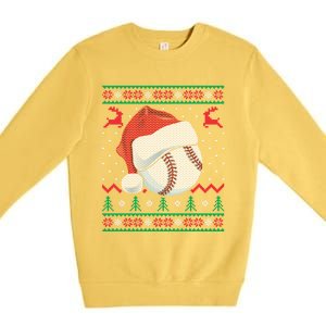 Funny Baseball Ugly Christmas Sports Xmas Gift Premium Crewneck Sweatshirt