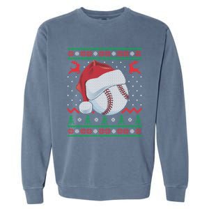 Funny Baseball Ugly Christmas Sports Xmas Gift Garment-Dyed Sweatshirt