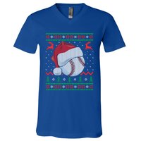 Funny Baseball Ugly Christmas Sports Xmas Gift V-Neck T-Shirt