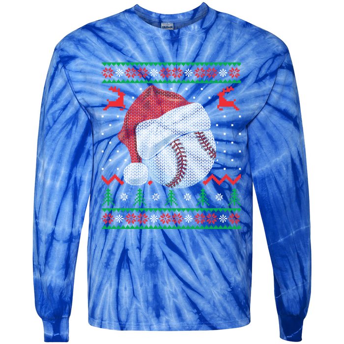 Funny Baseball Ugly Christmas Sports Xmas Gift Tie-Dye Long Sleeve Shirt