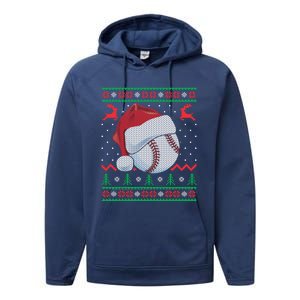 Funny Baseball Ugly Christmas Sports Xmas Gift Performance Fleece Hoodie