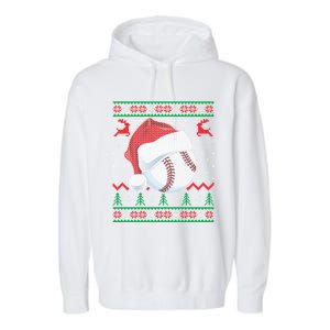 Funny Baseball Ugly Christmas Sports Xmas Gift Garment-Dyed Fleece Hoodie