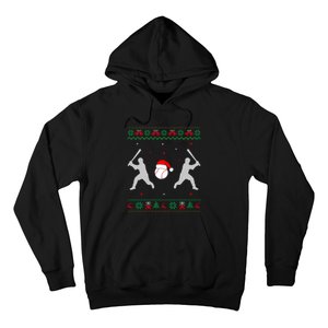 Funny Baseball Ugly Christmas Sweater Xmas Baseball Player Hoodie