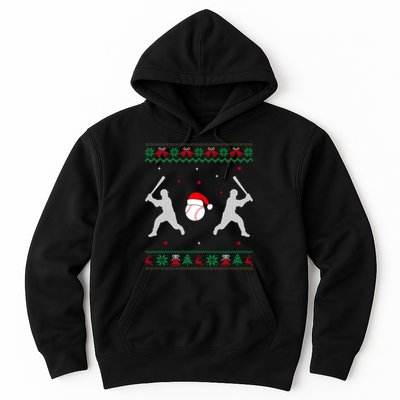 Funny Baseball Ugly Christmas Sweater Xmas Baseball Player Hoodie