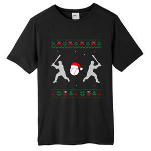 Funny Baseball Ugly Christmas Sweater Xmas Baseball Player Tall Fusion ChromaSoft Performance T-Shirt